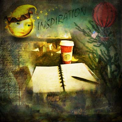 Photo art with coffee and journal